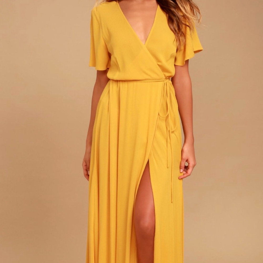 ✨Golden Yellow Wrap Dress✨
